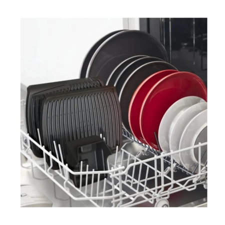 Контактний гриль Tefal GC7P0810 Optigrill 2000 Вт, 3 автоматичні програми, інтелектуальне готування, знімні антипригарні пластини Чорний Зображення