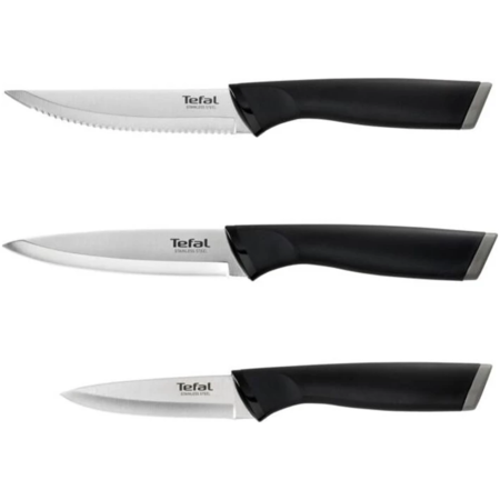 Набор ножей Tefal Essential, 3шт, нержавеющая сталь, черный (K2219455) Зображення