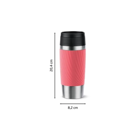 Термокружка Tefal Travel Mug Classic Twist, 360мл, нержавіюча сталь, кораловий (N2024410) (861038-01-KOLIDER) Зображення