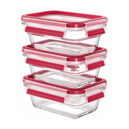 Tefal Набір контейнерів Master Seal, 3 шт., скло, прозорий (N1051110-e) Зображення