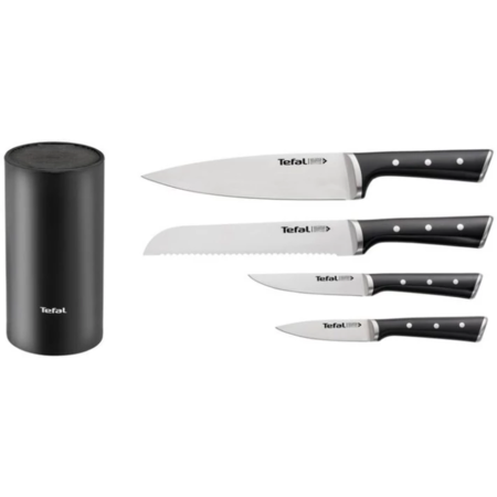 Набор ножей Tefal Ice Force, 4шт, нержавеющая сталь, пластик, черный (K2325S75) Зображення