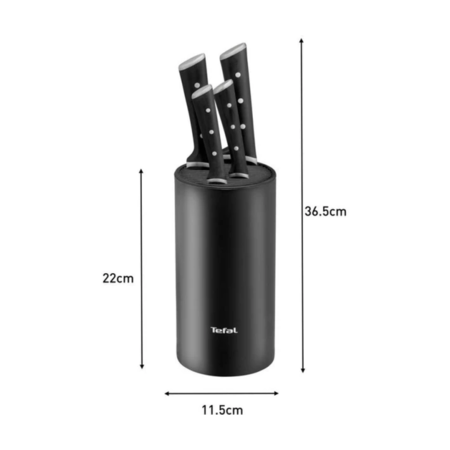 Набор ножей Tefal Ice Force, 4шт, нержавеющая сталь, пластик, черный (K2325S75) Зображення
