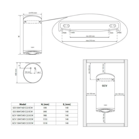 Бойлер Tesy ModEco Cloud 120L GCV 120 47 24D C22 ECW (305085) [127487] Зображення