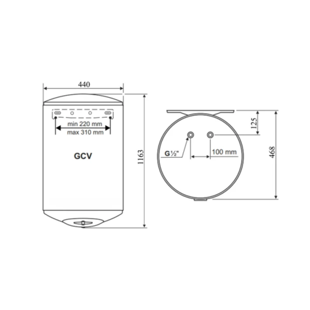 Водонагрівач Tesy Anticalc 120 л, сухий ТЕН 2х1,2 кВт (GCV1204424DB14TBR) 304902 (ST702170) (SD00038092) Зображення