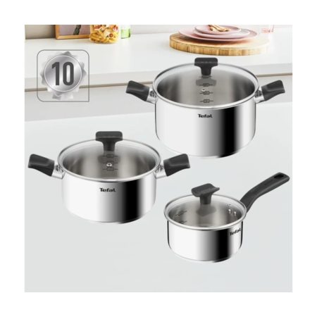 Набор посуды Tefal Delicious, 6 предметов, нержавеющая сталь, бакелит, стекло (B925S655) Зображення