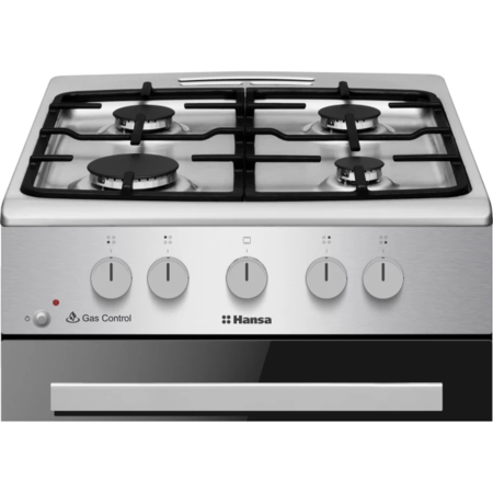 Плита Hansa FCGX52029H газова, 50x60см, 67л, чавун, газ контр., нержавіюча сталь (ERFCGX52029H) Изображение