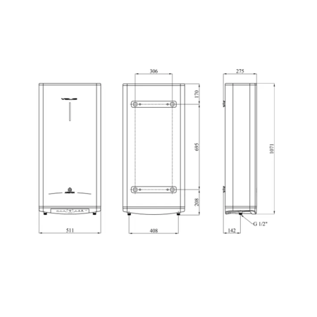 Водонагрівач Ariston Velis 80 EU з сухим ТЕНом 3626136 (CV034573) Зображення