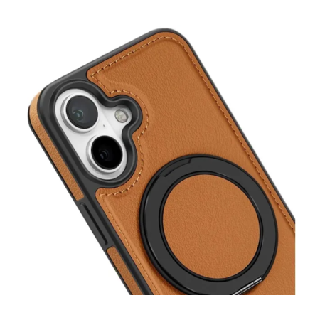 Шкіряна накладка Retro with Magnetic Safe для Apple iPhone 16 (6.1") Brown (303305) Зображення