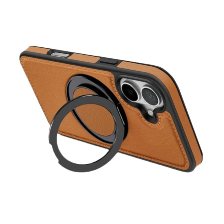 Шкіряна накладка Retro with Magnetic Safe для Apple iPhone 16 (6.1") Brown (303305) Зображення