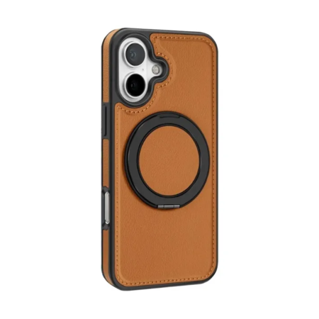 Шкіряна накладка Retro with Magnetic Safe для Apple iPhone 16 (6.1") Brown (303305) Зображення