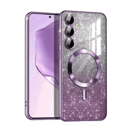 TPU чохол Delight case with MagSafe із захисними лінзами на камеру для Samsung Galaxy S24 FE Фіолетовий / Deep Purple (303960) Зображення