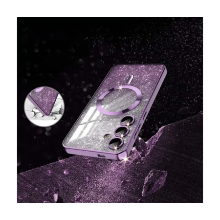 TPU чохол Delight case with MagSafe із захисними лінзами на камеру для Samsung Galaxy S24 FE Фіолетовий / Deep Purple (303960) Зображення