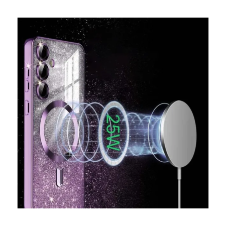 TPU чохол Delight case with MagSafe із захисними лінзами на камеру для Samsung Galaxy S24 FE Фіолетовий / Deep Purple (303960) Зображення