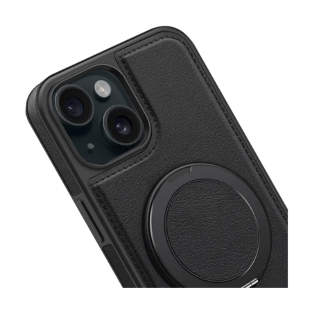 Шкіряна накладка Retro with Magnetic Safe для Apple iPhone 15 (6.1") Black (303297) Зображення