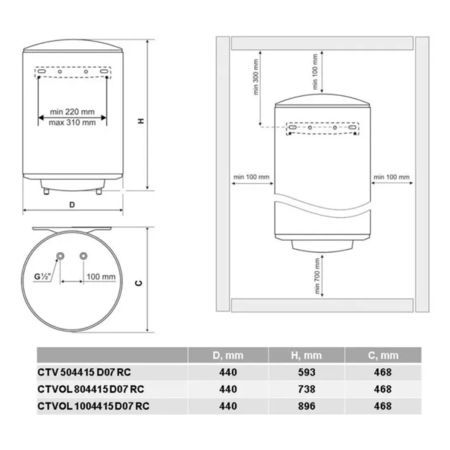 Водонагрівач Tesy SimpatEco CTVOL 804415 D07 RC Зображення