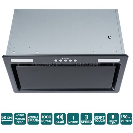 Витяжка Ventolux PUNTO 52 BK MBG (1000) ST Изображение