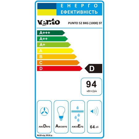 Витяжка Ventolux PUNTO 52 BKG (1000) ST Зображення