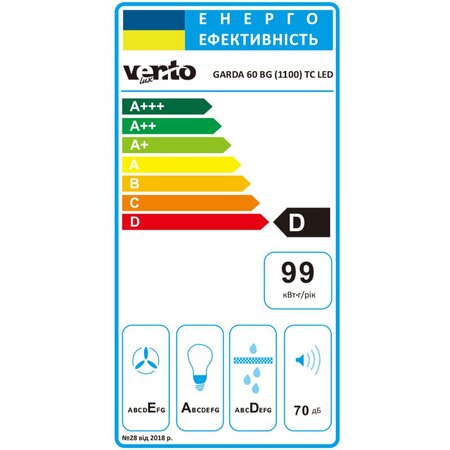 Витяжка Ventolux GARDA 60 BG (1100) TC MS LED Изображение