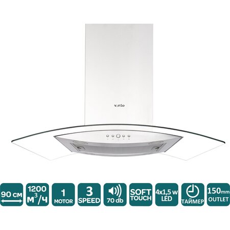 Витяжка Ventolux ISOLA RIALTO 90 (1200) Изображение