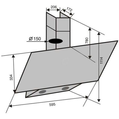 Витяжка Ventolux MIRROR 60 MBG (1000) TC MS Изображение