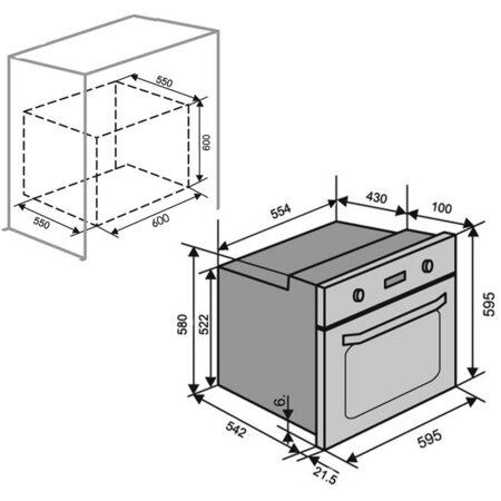 Духовая шафа электрическая Ventolux EO56TC-6P BK Изображение