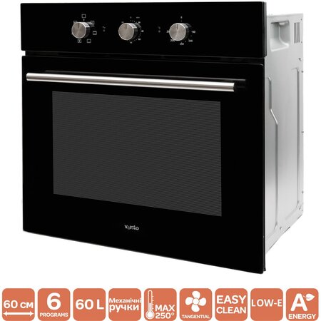 Електричні Ventolux духові шафи EO60MT-6K BK Изображение