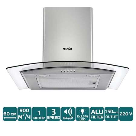 Витяжка Ventolux FERRARA 60 INOX (900) PB Изображение